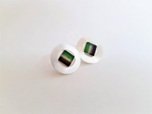 Ohrstecker modern - Silber mit Strandglas